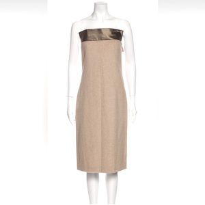 TSE cashmere strapless sheath dress silk corset lining - like new